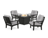 Mission 5-Piece Deep Seating Set with Fire Pit Table