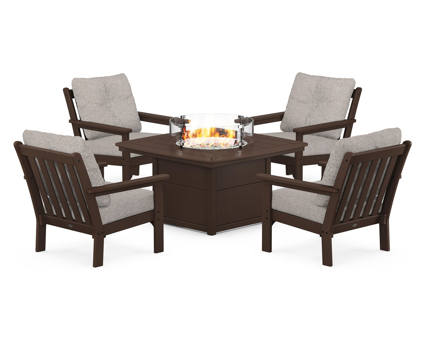 Vineyard 5-Piece Conversation Set with Fire Pit Table