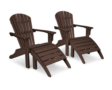 Seashell Adirondack Set with Ottomans