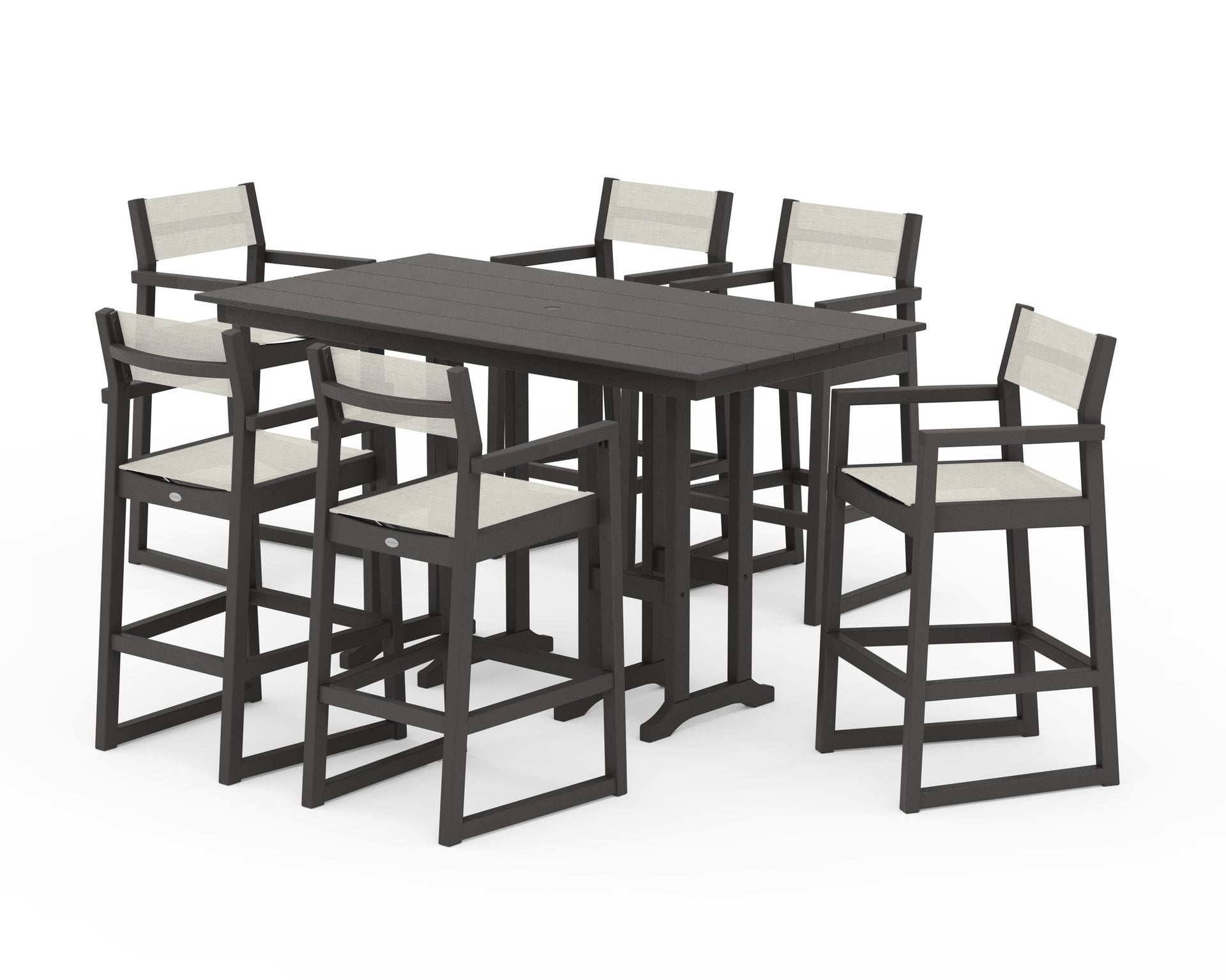 EDGE Sling Arm Chair 7-Piece Farmhouse Bar Set