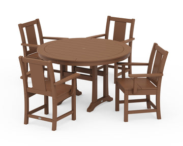 Prairie 5-Piece Round Dining Set with Trestle Legs