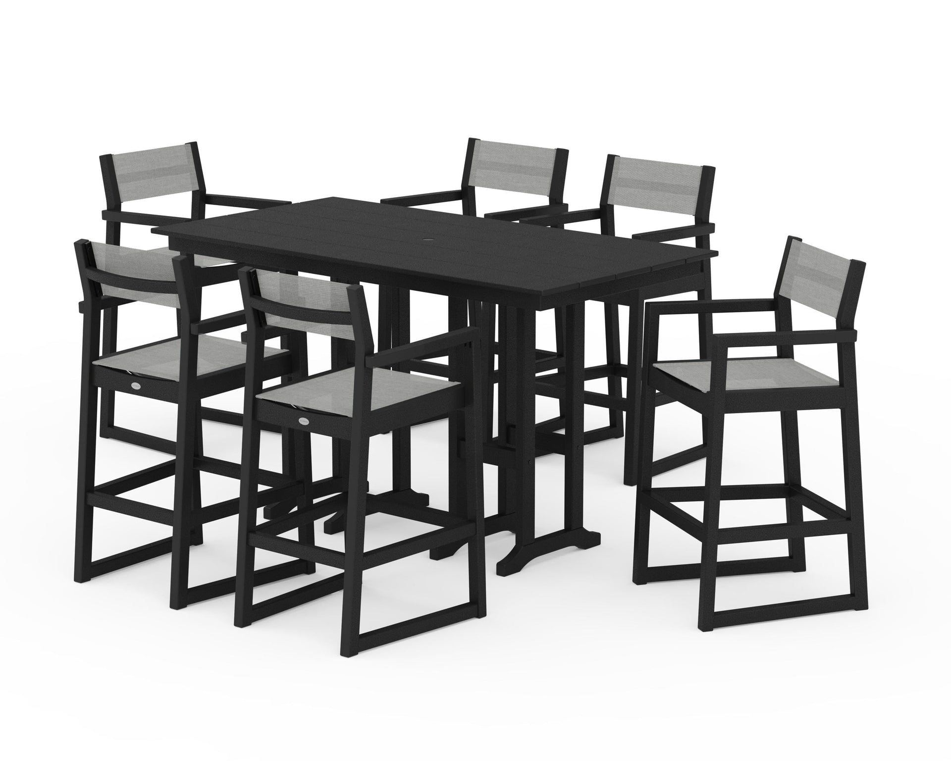 EDGE Sling Arm Chair 7-Piece Farmhouse Bar Set