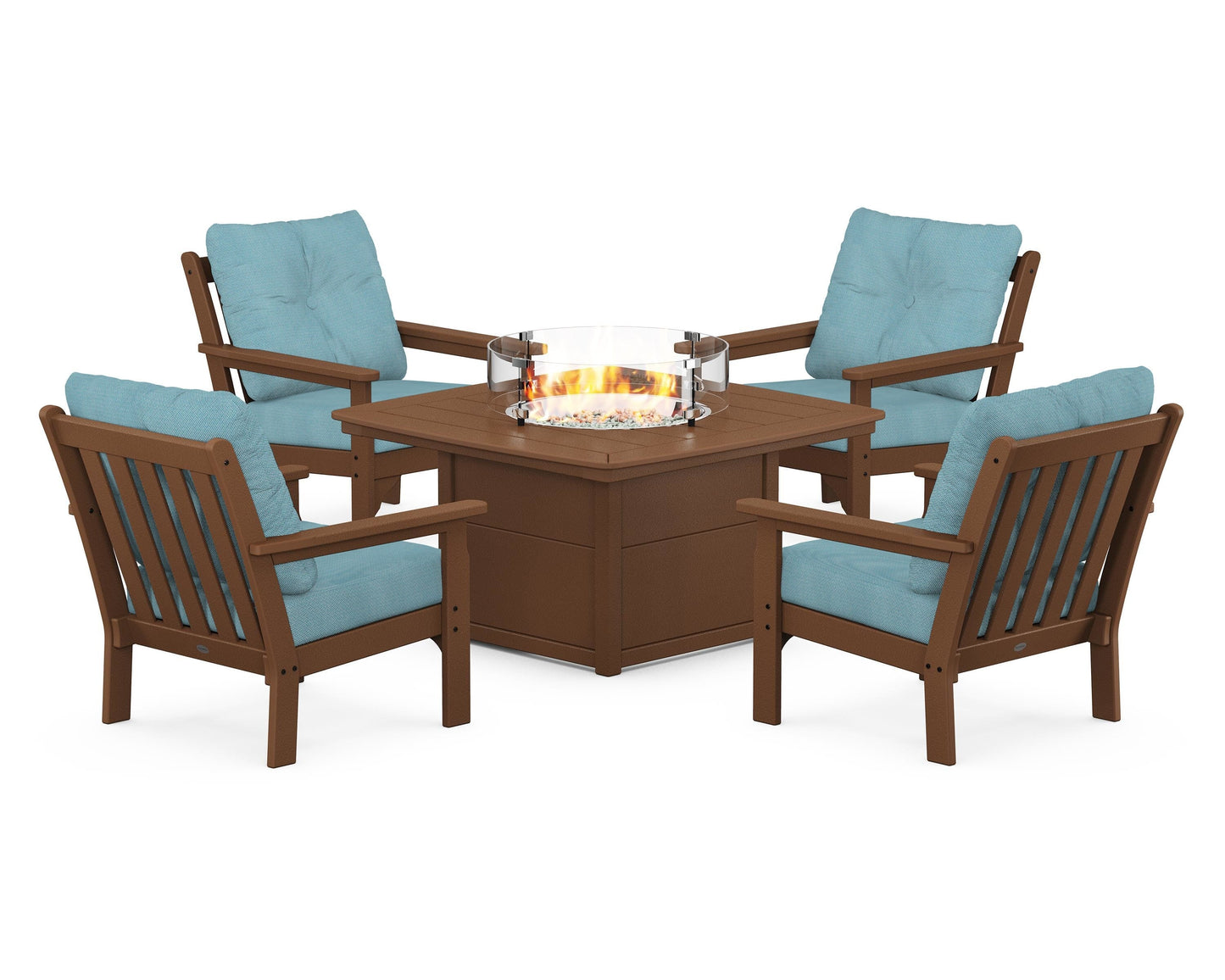 Vineyard 5-Piece Conversation Set with Fire Pit Table