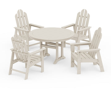 Long Island 5-Piece Round Dining Set with Trestle Legs