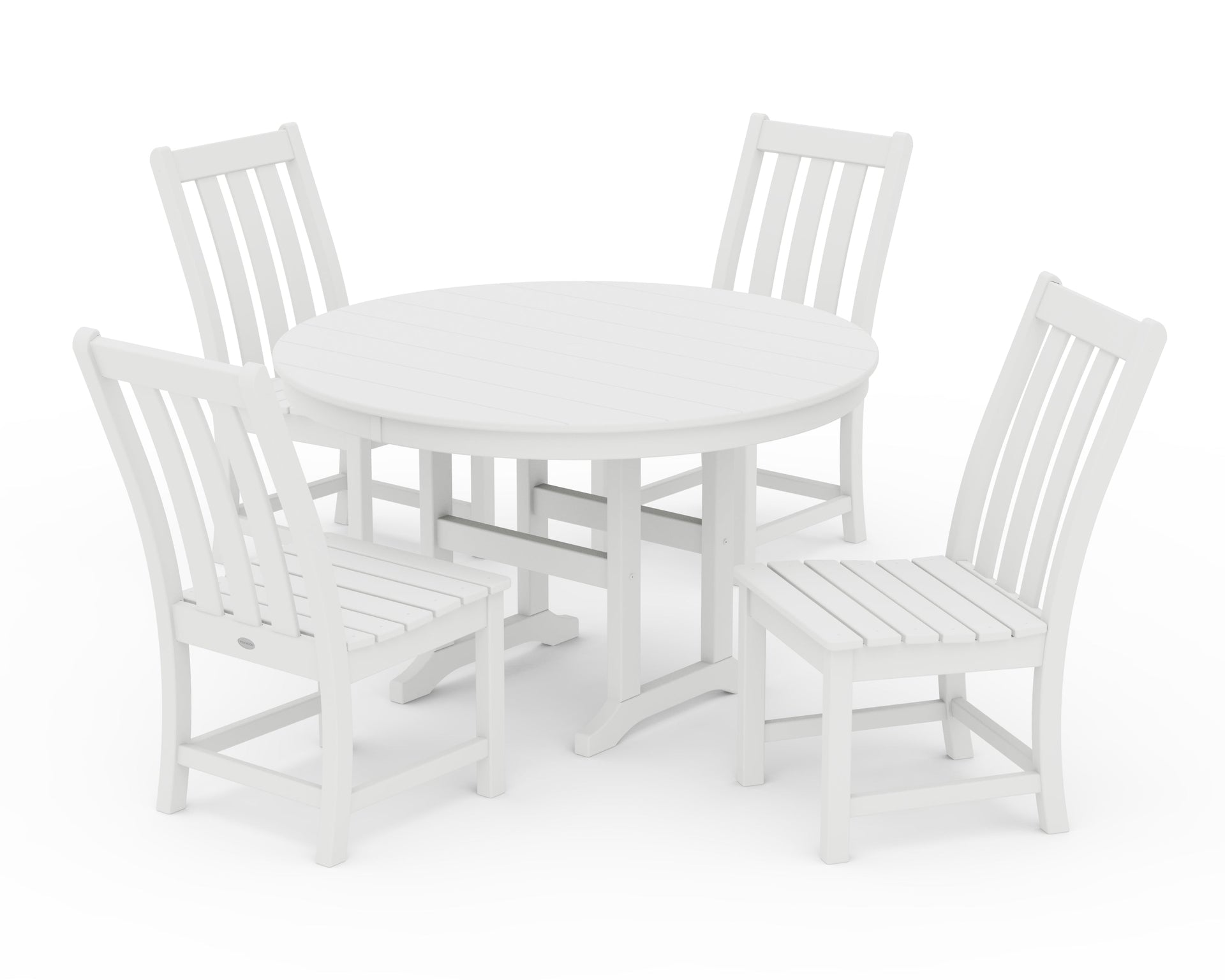 Vineyard 5-Piece Round Farmhouse Side Chair Dining Set
