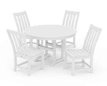 Vineyard 5-Piece Round Farmhouse Side Chair Dining Set