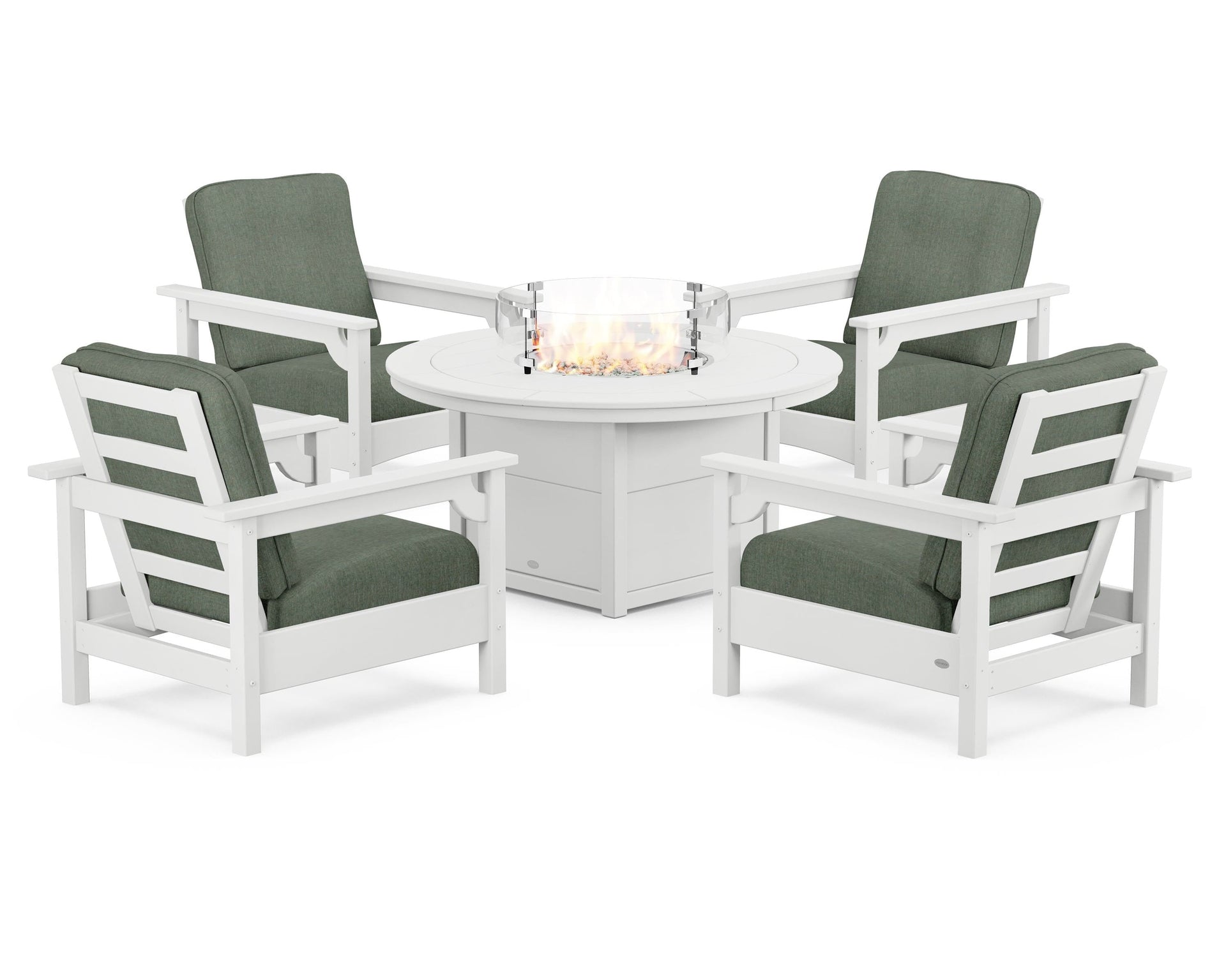 Club 5-Piece Conversation Set with Fire Pit Table