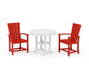 Quattro 3-Piece Round Farmhouse Dining Set