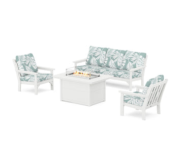 Vineyard Deep Seating Fire Pit Table Set