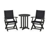 Coastal Folding 3-Piece Round Bistro Dining Set