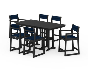 EDGE Sling 7-Piece Farmhouse Counter Set with Trestle Legs