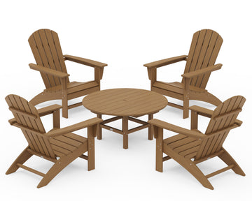 Nautical 5-Piece Adirondack Chair Conversation Set