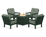 Vineyard 5-Piece Conversation Set with Fire Pit Table