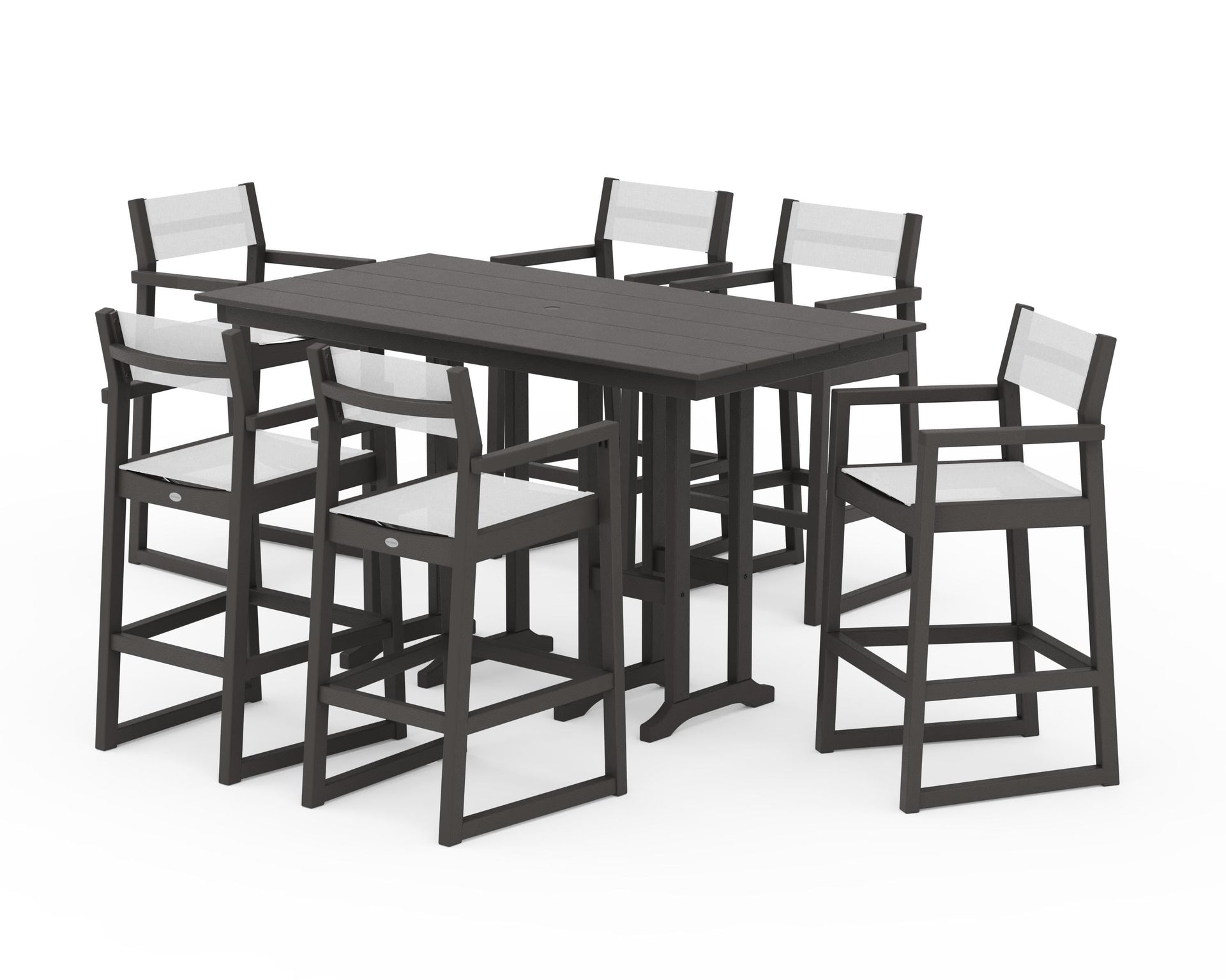 EDGE Sling Arm Chair 7-Piece Farmhouse Bar Set
