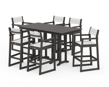 EDGE Sling Arm Chair 7-Piece Farmhouse Bar Set