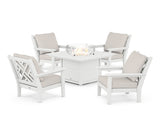 Chippendale 5-Piece Deep Seating Set with Fire Pit Table