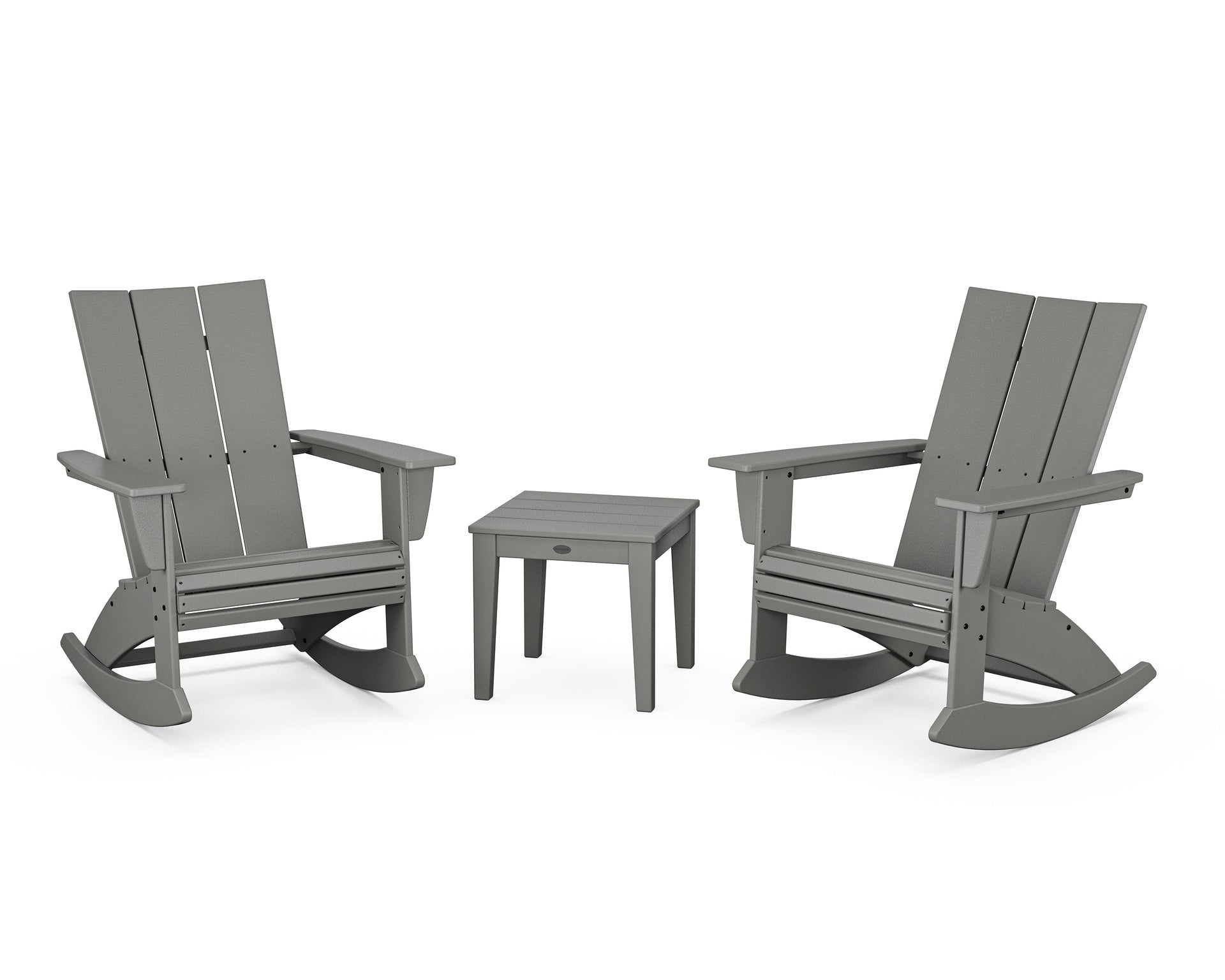 Modern Curveback 3-Piece Adirondack Rocking Chair Set