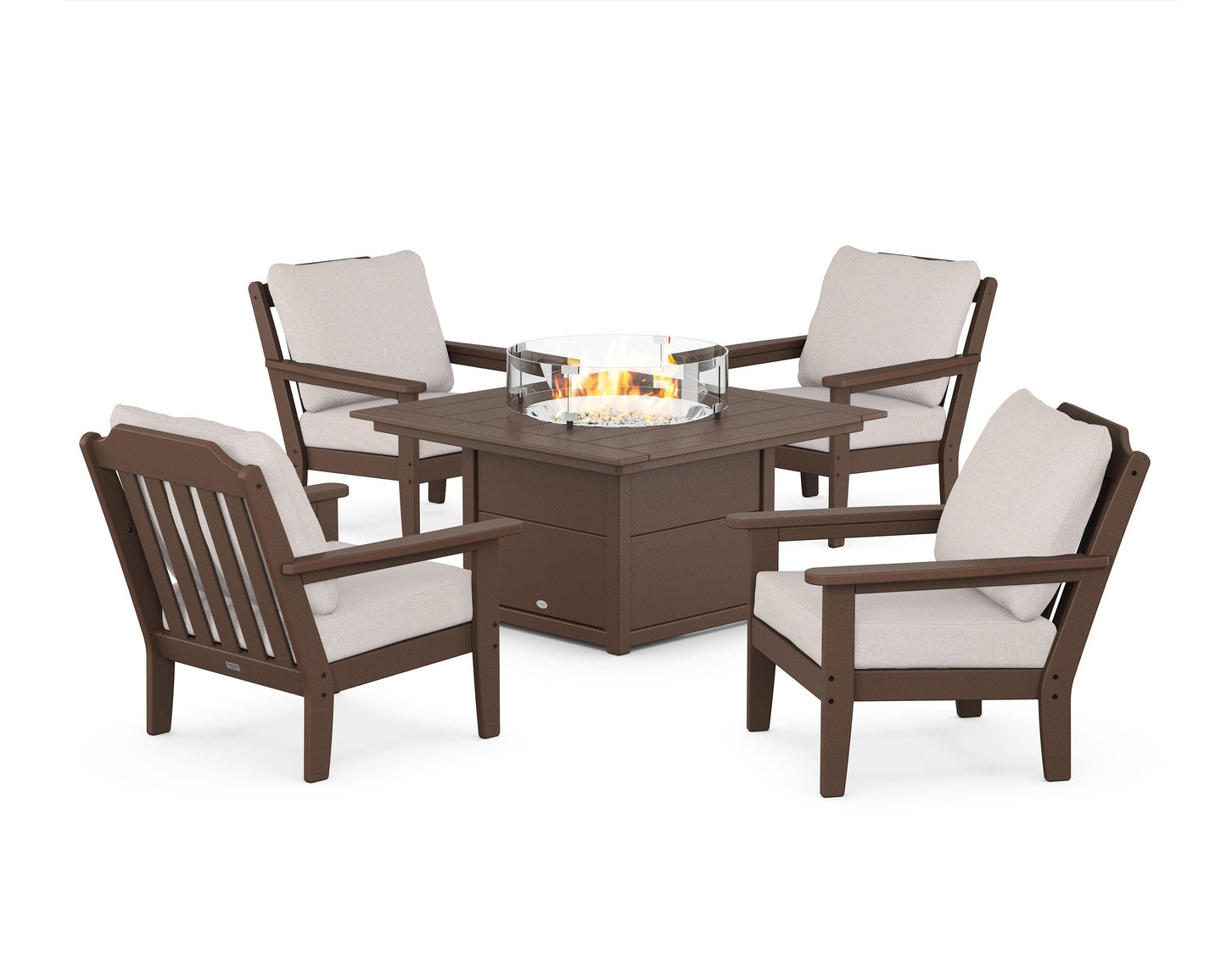 Cottage 5-Piece Deep Seating Set with Fire Pit Table