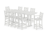 Chippendale 9-Piece Farmhouse Bar Set with Trestle Legs