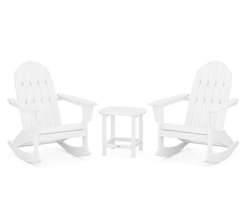 Vineyard 3-Piece Adirondack Rocking Chair Set with South Beach 18" Side Table