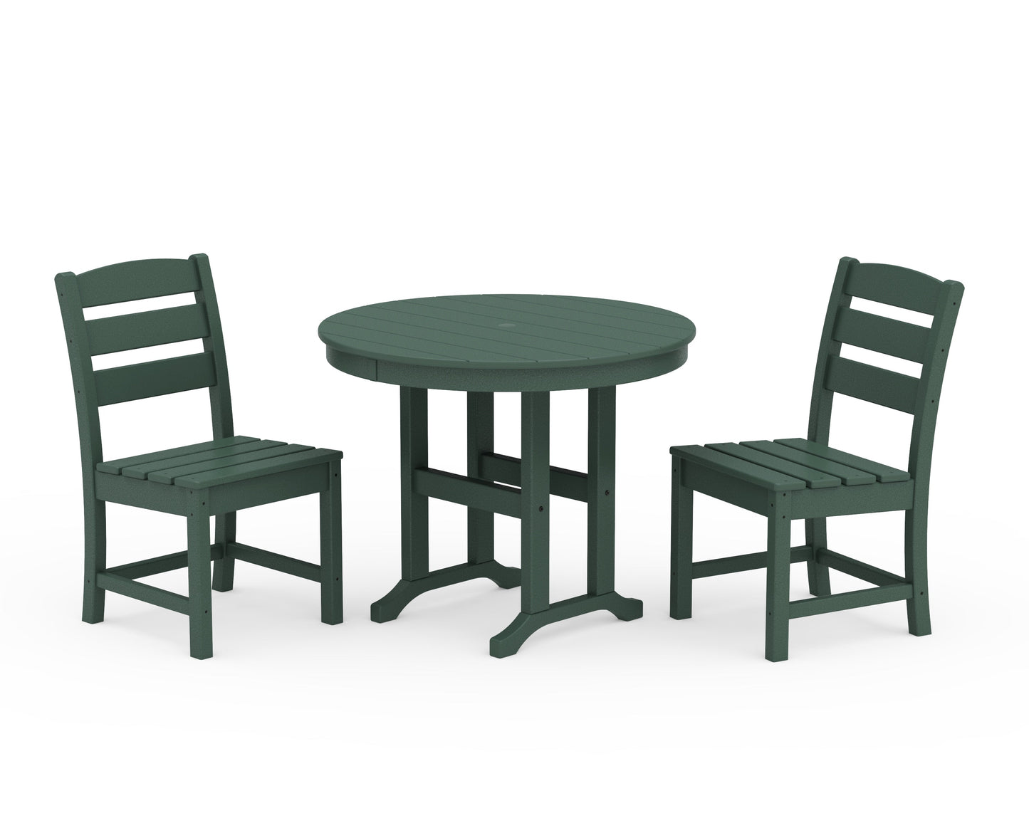 Lakeside Side Chair 3-Piece Round Dining Set