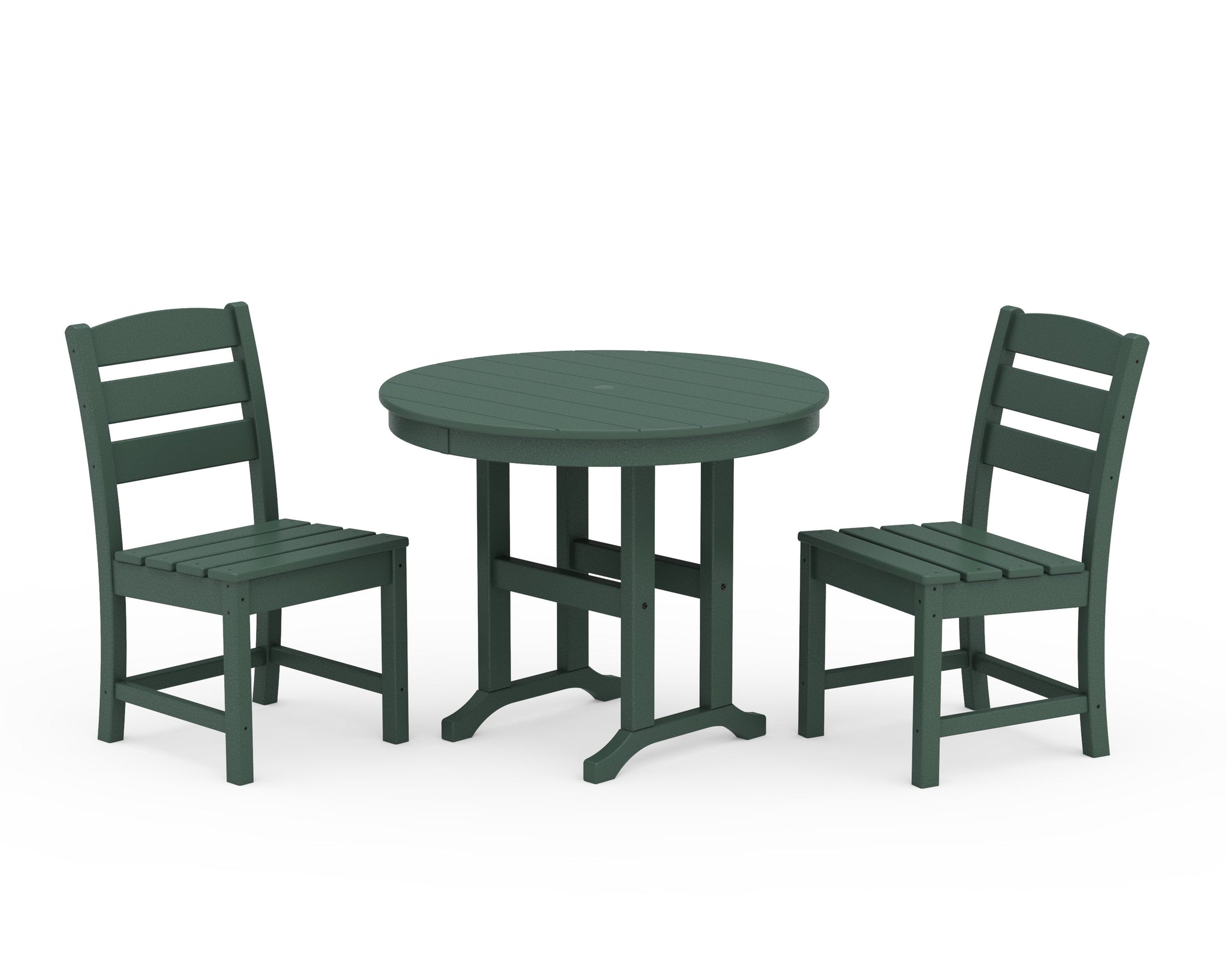 Lakeside Side Chair 3-Piece Round Dining Set