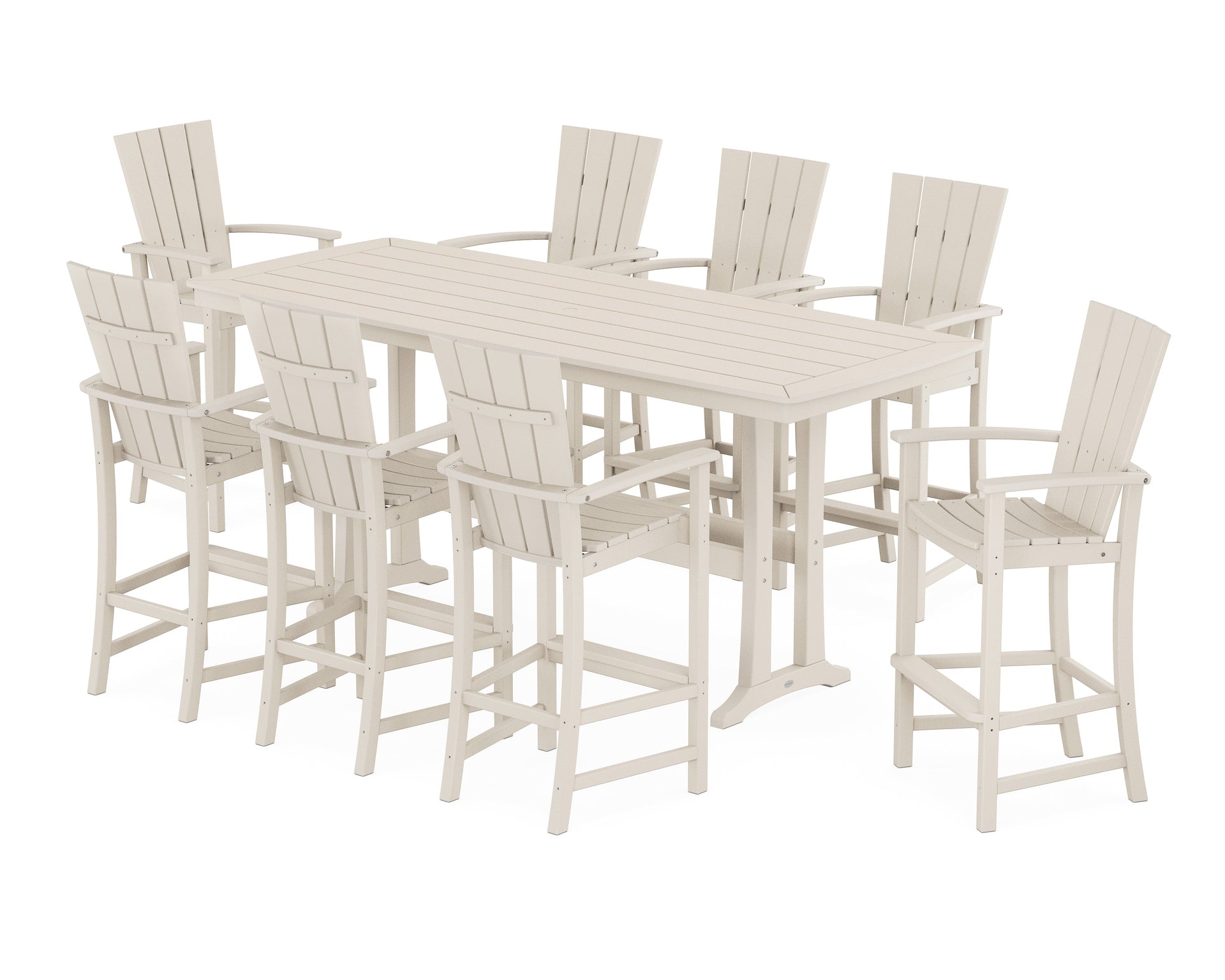 Quattro Adirondack 9-Piece Bar Set with Trestle Legs