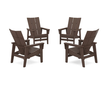 4-Piece Modern Grand Upright Adirondack Chair Conversation Set
