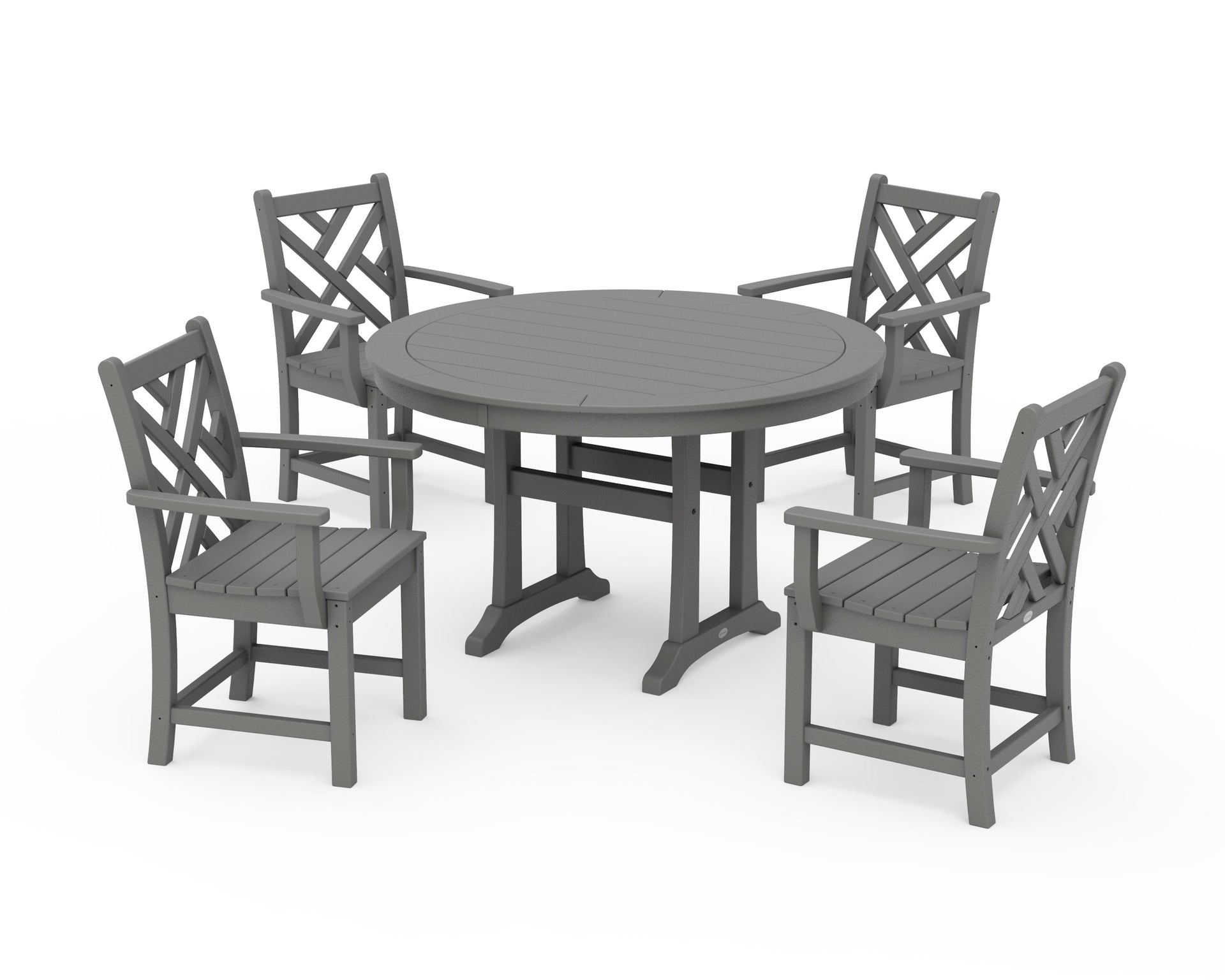Chippendale 5-Piece Nautical Trestle Dining Arm Chair Set