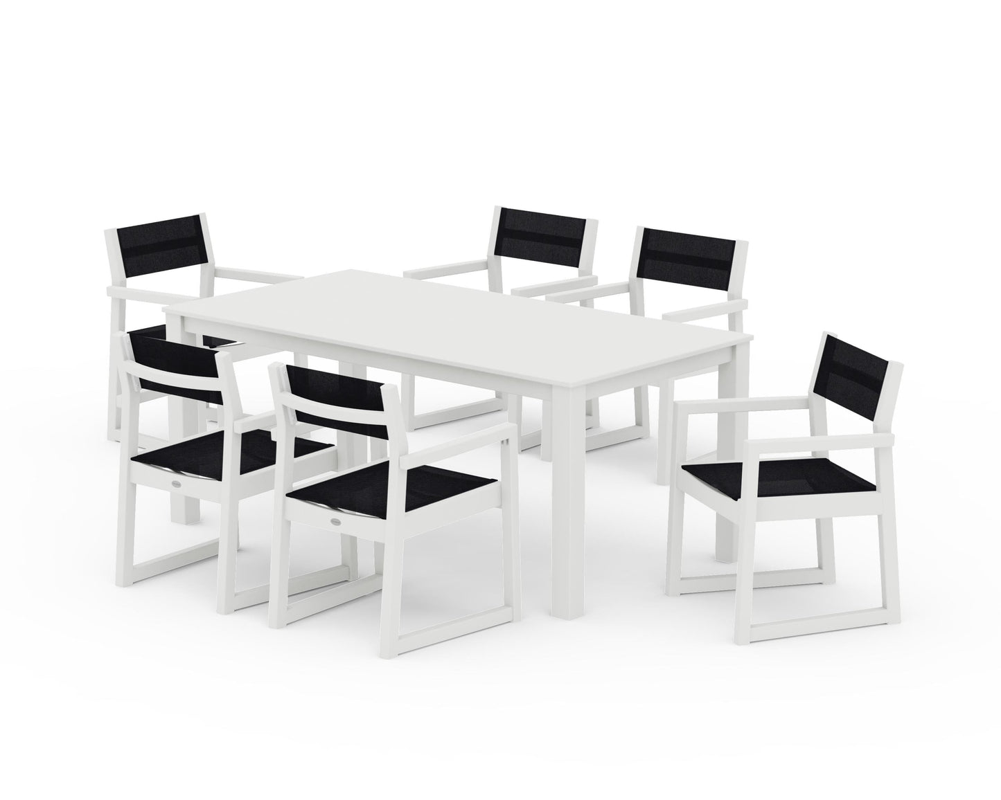 EDGE Sling Arm Chair 7-Piece Parsons Dining Set