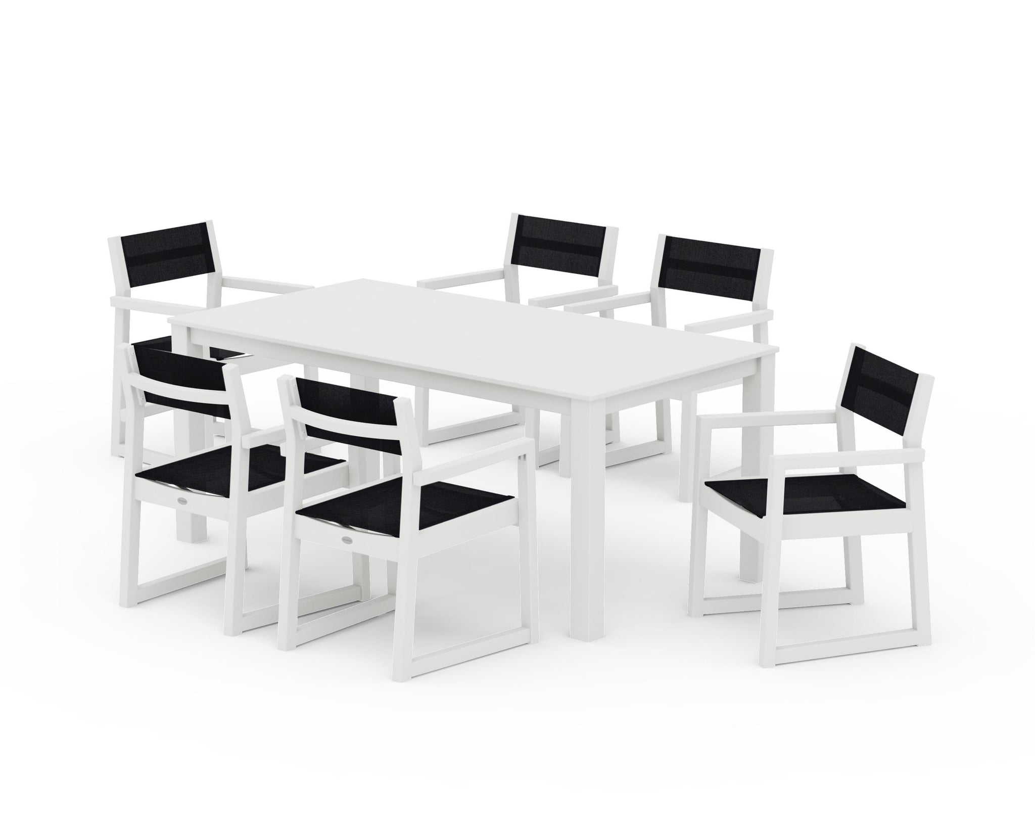 EDGE Sling Arm Chair 7-Piece Parsons Dining Set