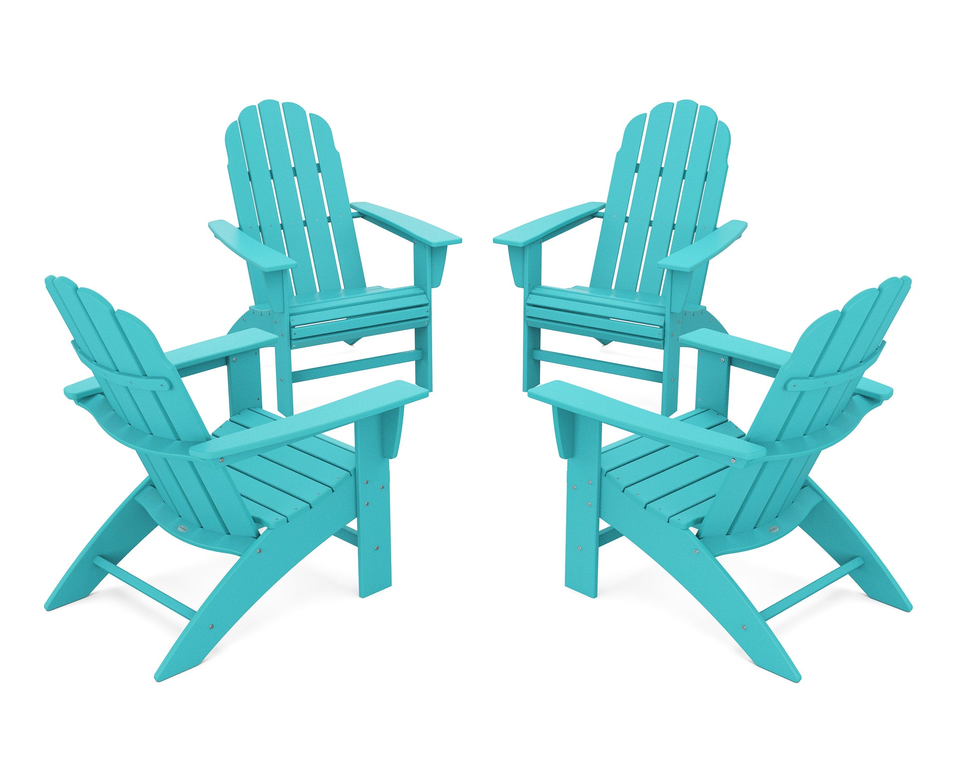 4-Piece Vineyard Curveback Adirondack Chair Conversation Set