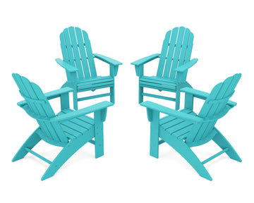 4-Piece Vineyard Curveback Adirondack Chair Conversation Set