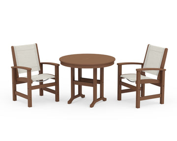Coastal 3-Piece Round Dining Set
