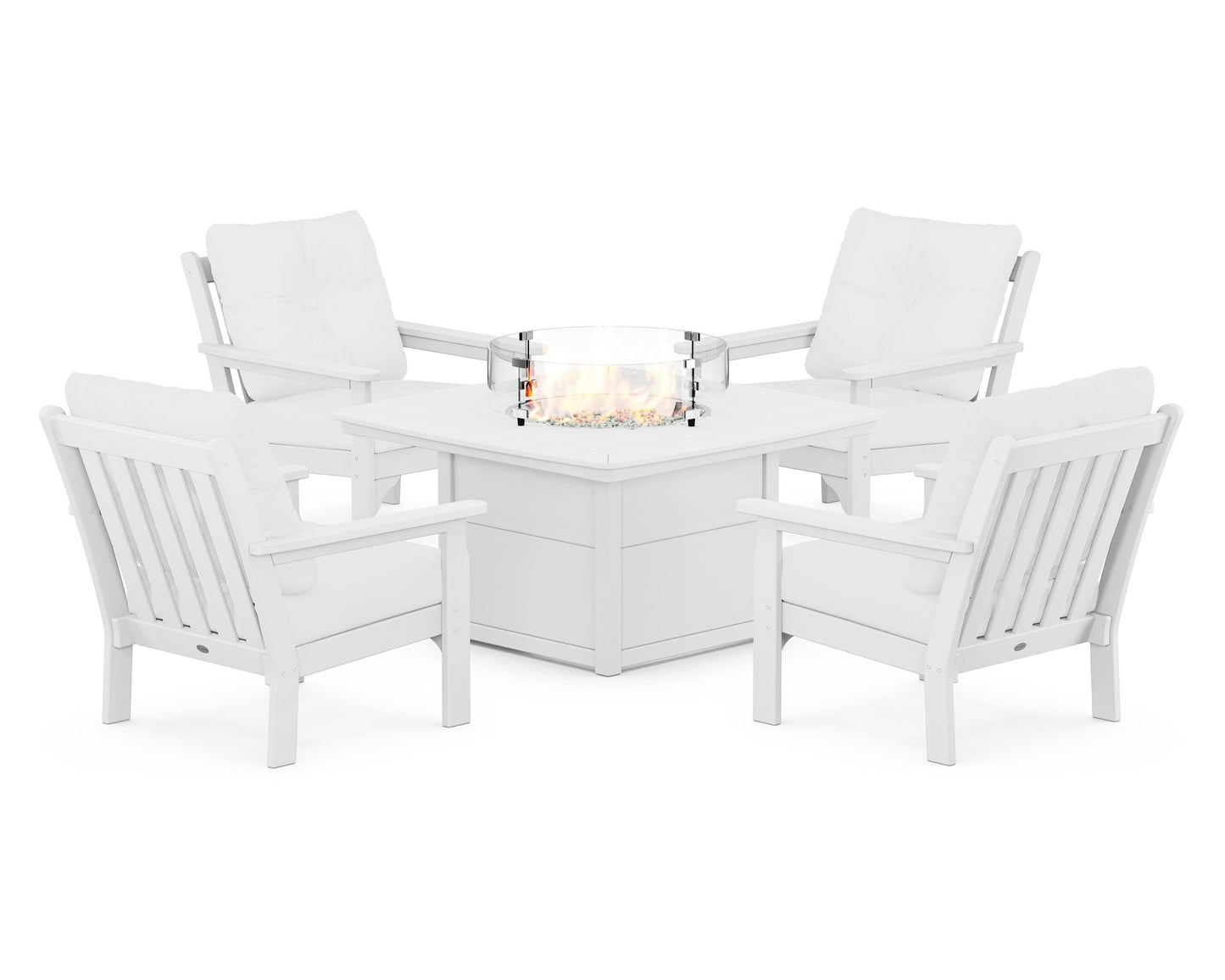 Vineyard 5-Piece Conversation Set with Fire Pit Table
