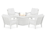 Vineyard 5-Piece Conversation Set with Fire Pit Table