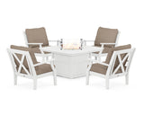 Braxton 5-Piece Deep Seating Conversation Set with Fire Pit Table