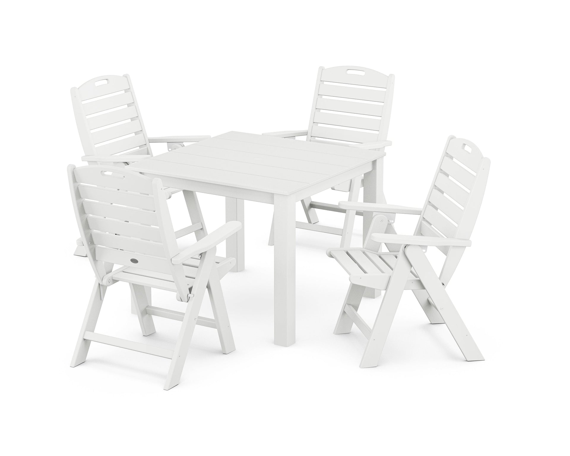 Nautical Folding Highback Chair 5-Piece Parsons Dining Set