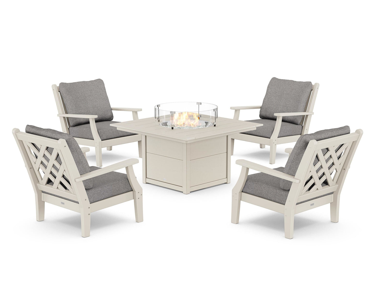 Wovendale 5-Piece Deep Seating Set with Fire Pit Table