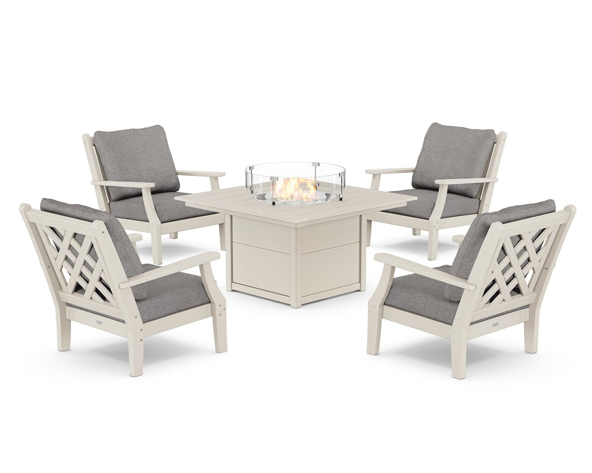 Wovendale 5-Piece Deep Seating Set with Fire Pit Table