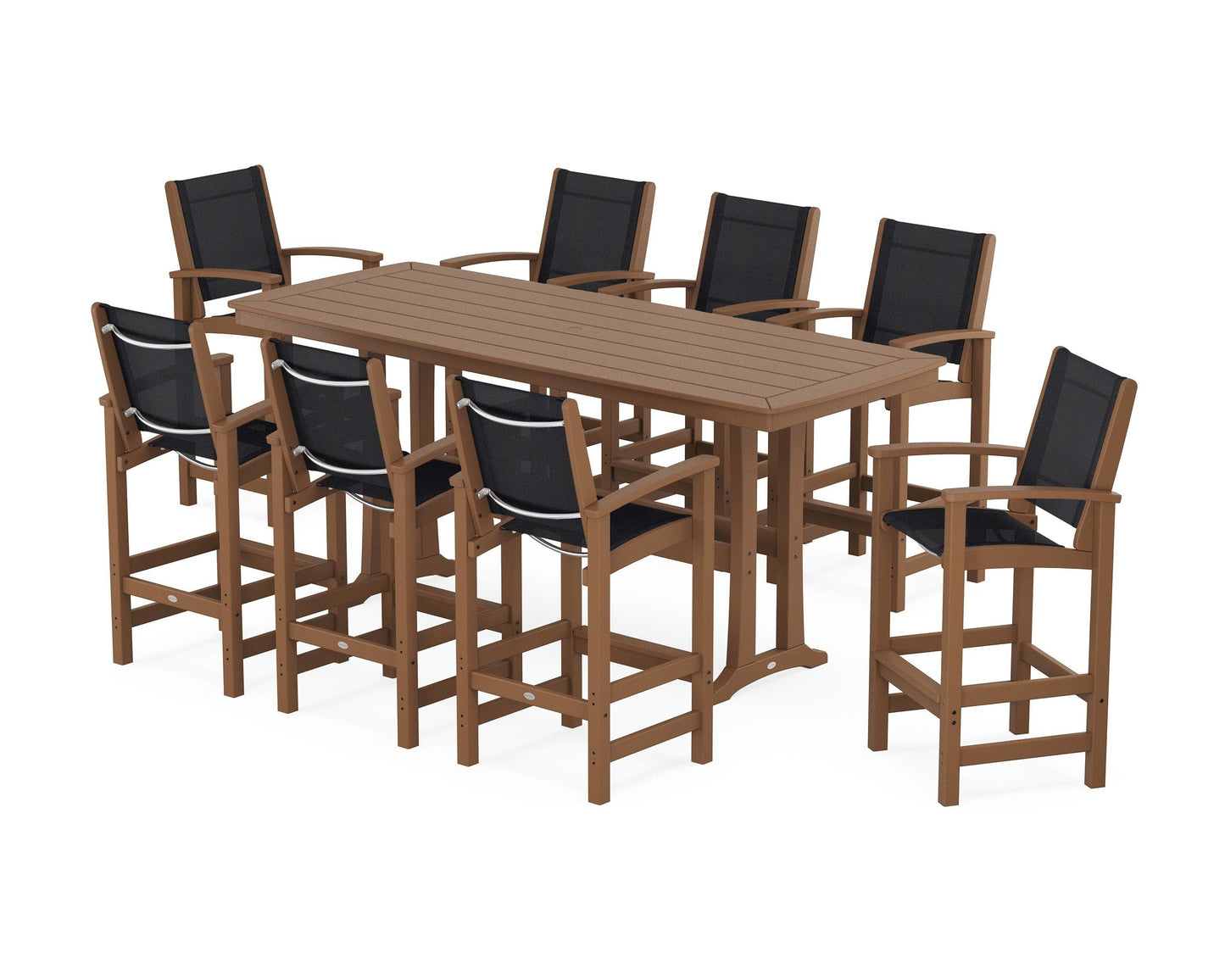 Coastal 9-Piece Bar Set with Trestle Legs