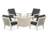 Vineyard 5-Piece Conversation Set with Fire Pit Table