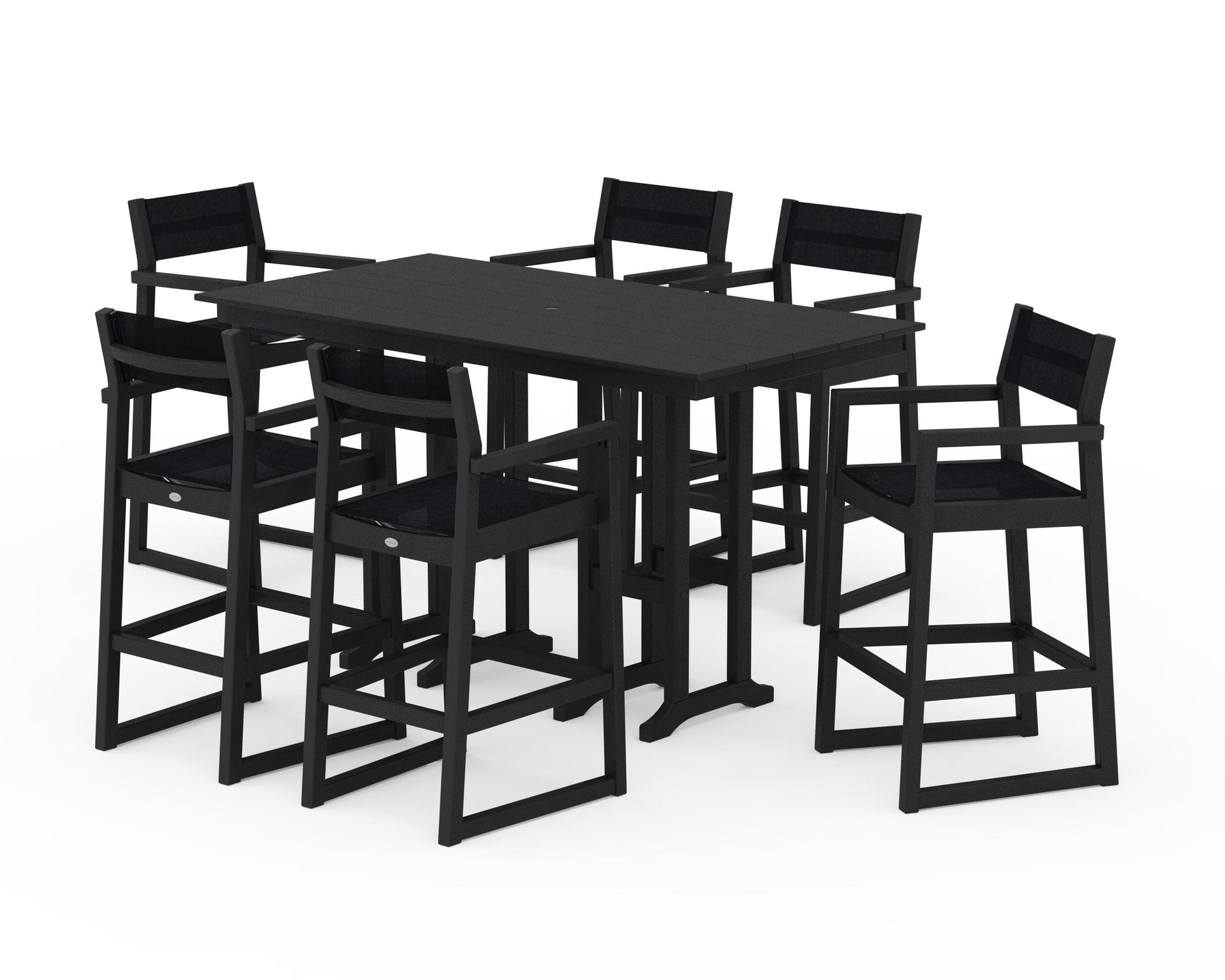 EDGE Sling Arm Chair 7-Piece Farmhouse Bar Set