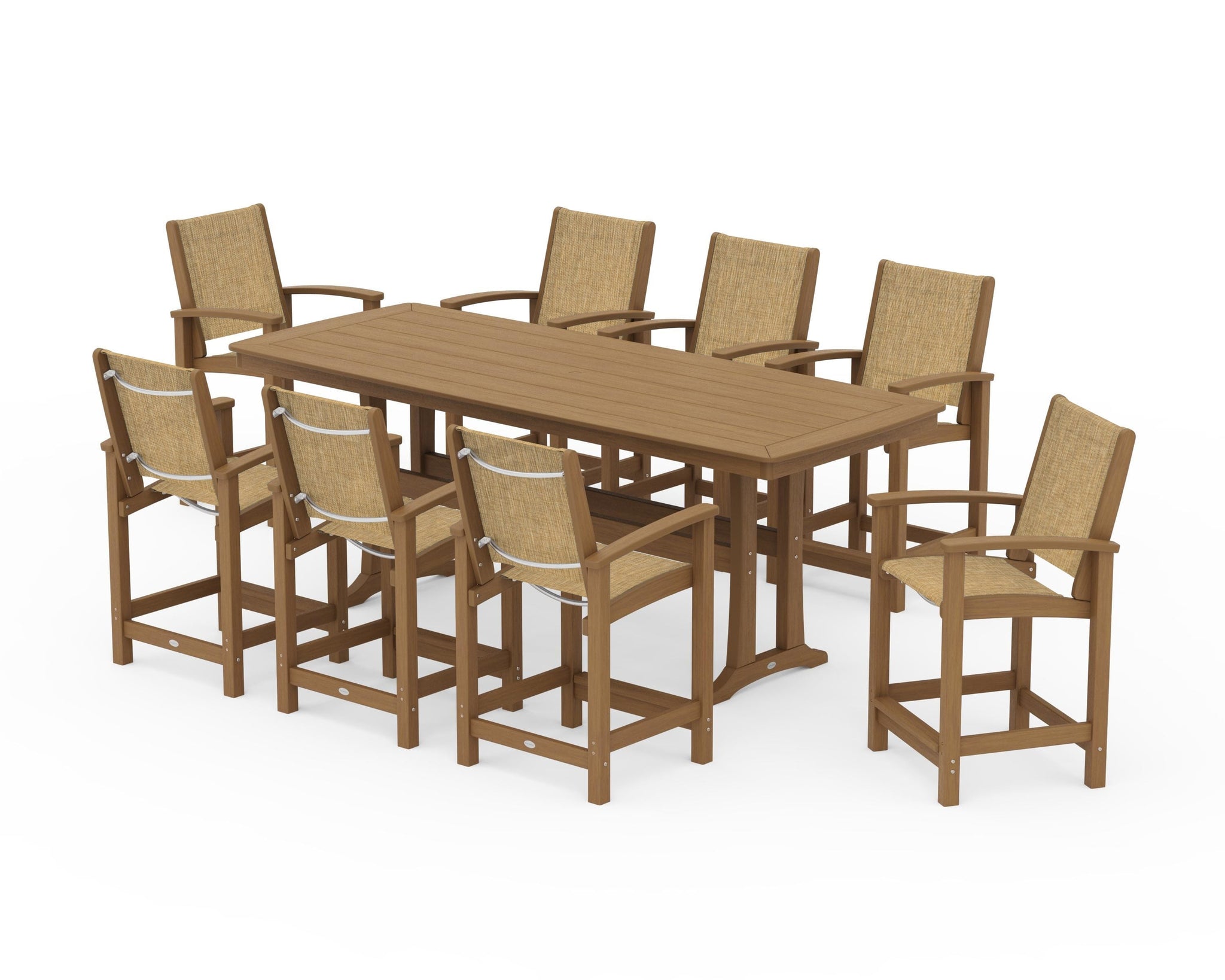Coastal 9-Piece Counter Set with Trestle Legs