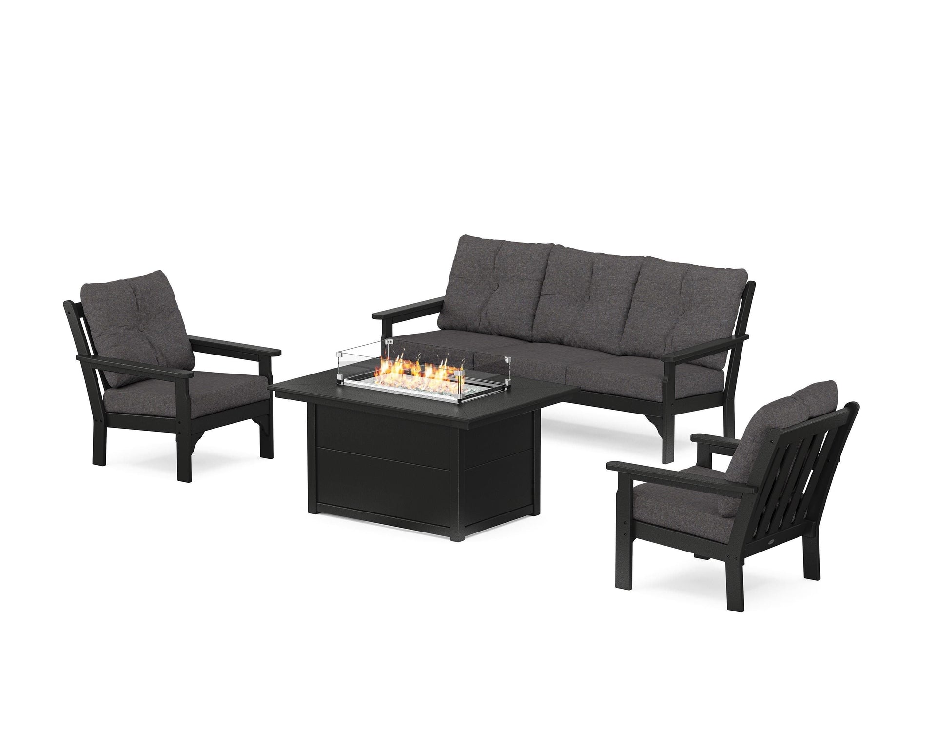 Vineyard Deep Seating Fire Pit Table Set