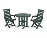 Captain Folding Chair 3-Piece Round Dining Set