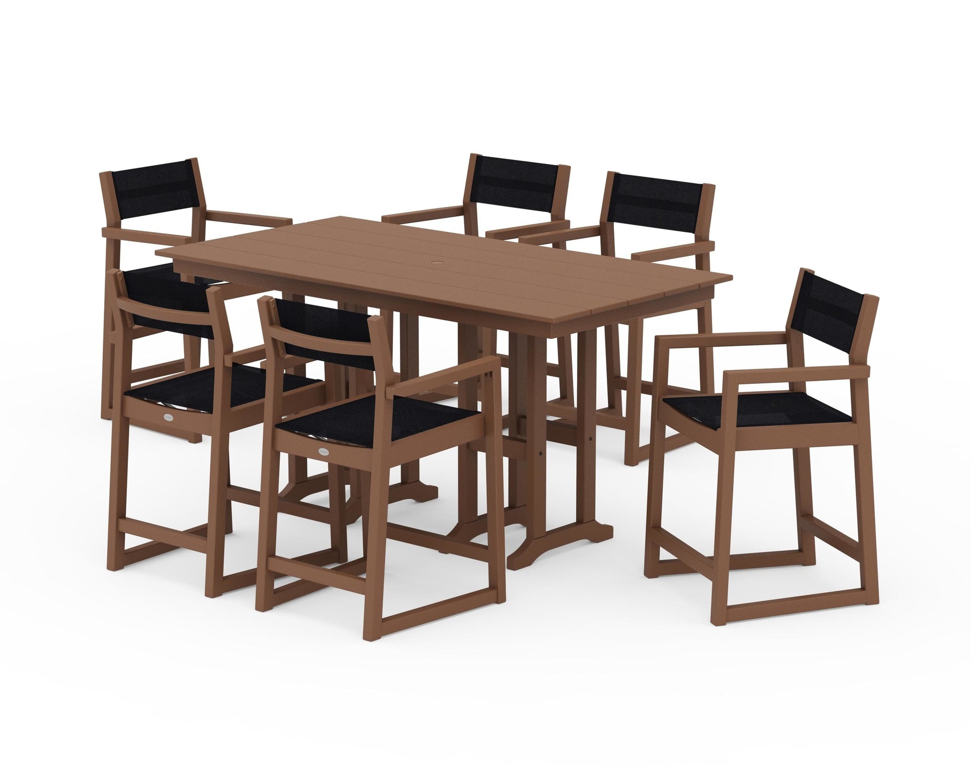 EDGE Sling Arm Chair 7-Piece Farmhouse Counter Set