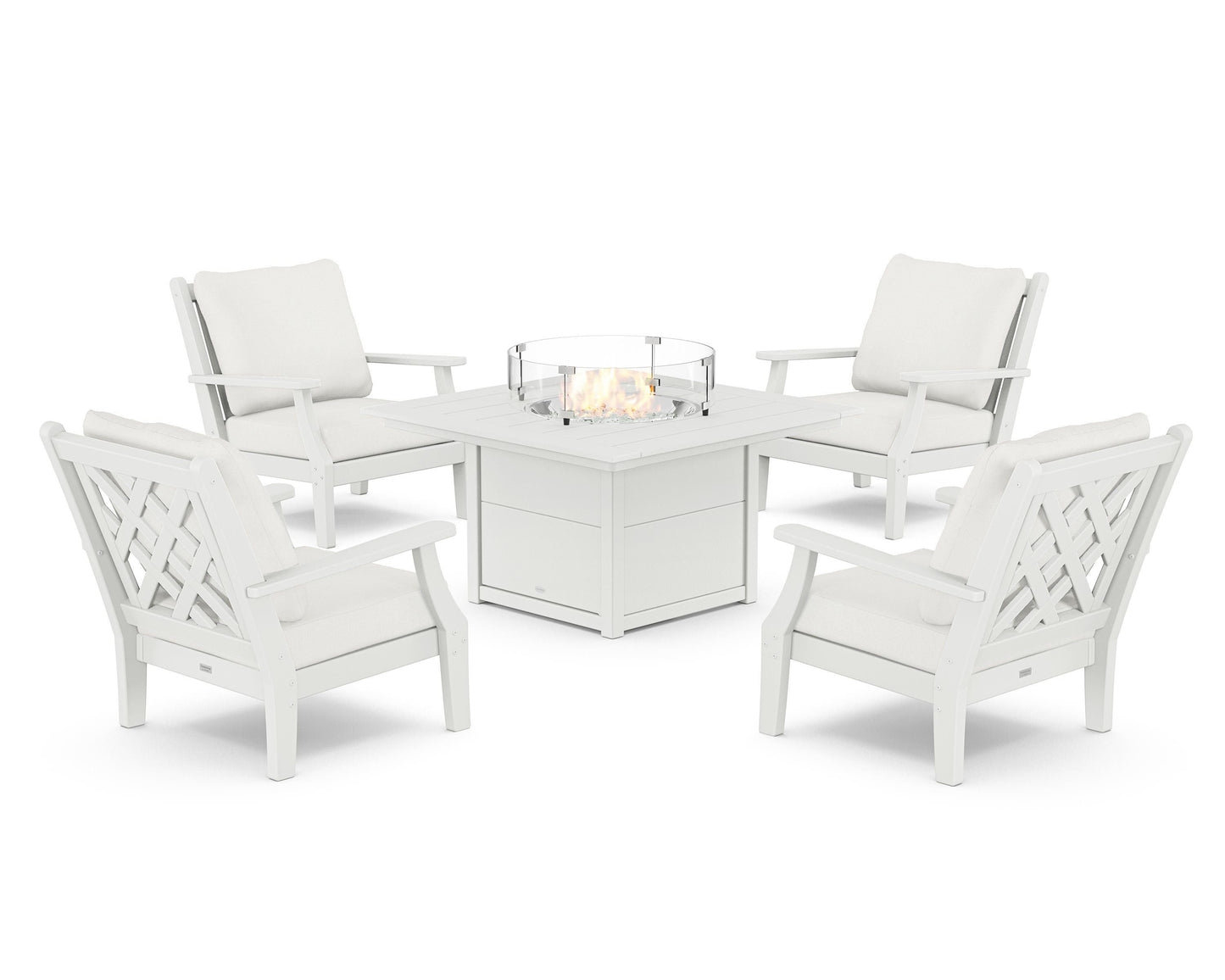 Wovendale 5-Piece Deep Seating Set with Fire Pit Table