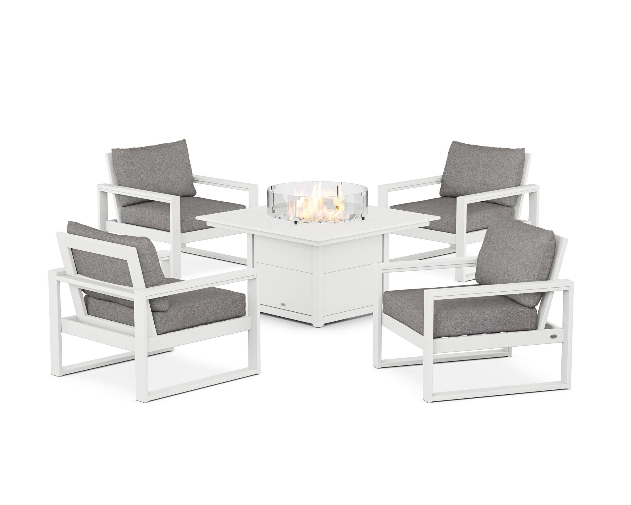 EDGE Sectional 5-Piece Deep Seating Set with Fire Pit Table