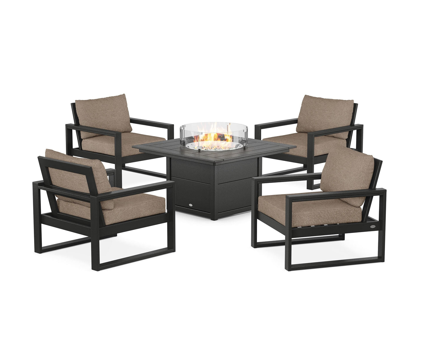 EDGE Sectional 5-Piece Deep Seating Set with Fire Pit Table